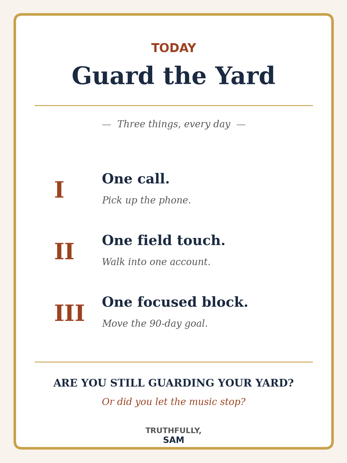 Daily Action Card